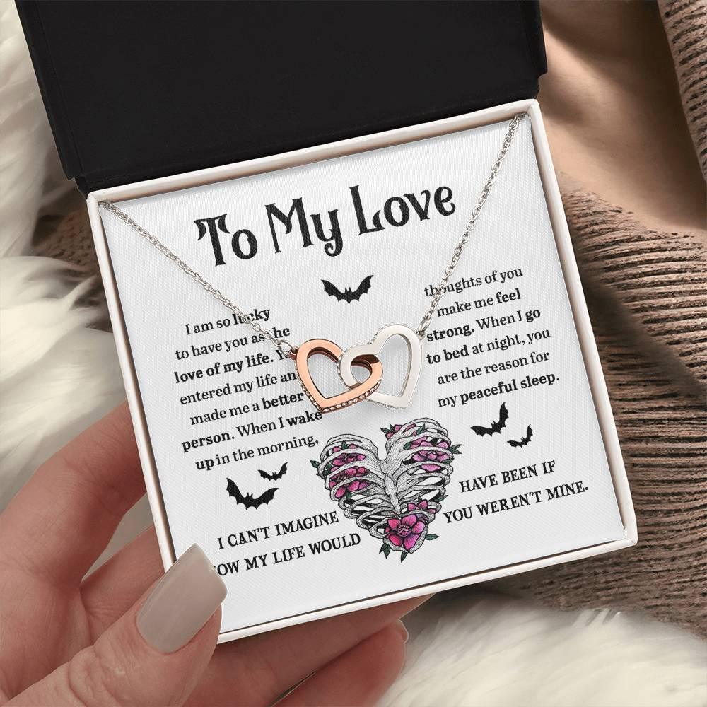 Soulmate - Better Person Halloween Interlocking Hearts Necklace - Mallard Moon Gift Shop