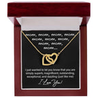 To My Mom You are Dazzling Just Like Me Interlocking Hearts Necklace
