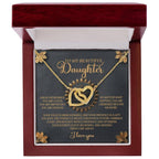 To My Beautiful Daughter - Inspirational Gift of Love & Confidence - Interlocking Hearts Necklace