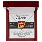 To My Amazing Super Mom Not All Heroes Wear Capes Interlocking Hearts Necklace