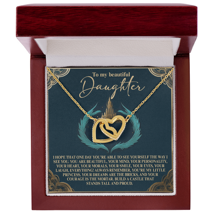 To My Beautiful Daughter – Build a Castle That Stands Tall and Proud – Fairytale-Inspired Necklace Gift from Mom - Mallard Moon Gift Shop