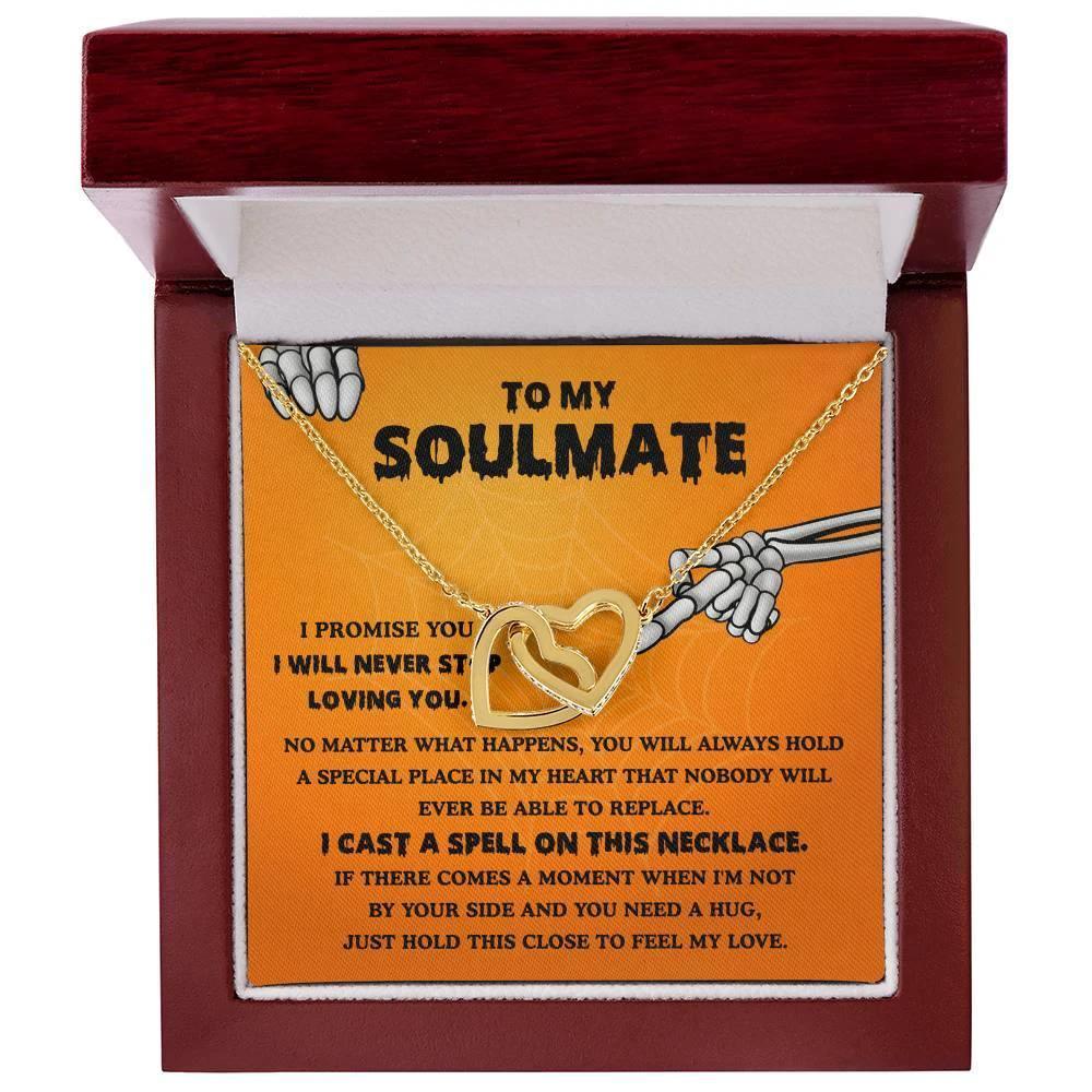 Soulmate-Never Stop Loving Halloween Interlocking Hearts Necklace