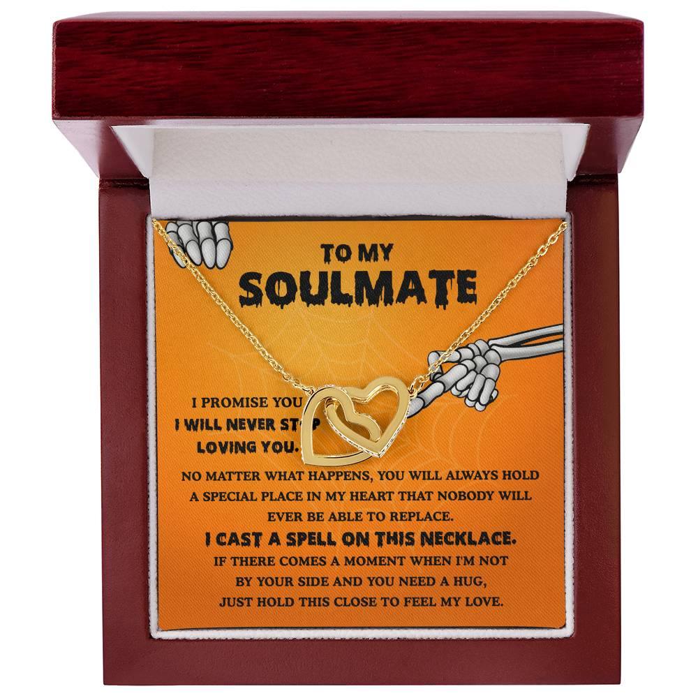 Soulmate-Never Stop Loving Halloween Interlocking Hearts Necklace - Mallard Moon Gift Shop