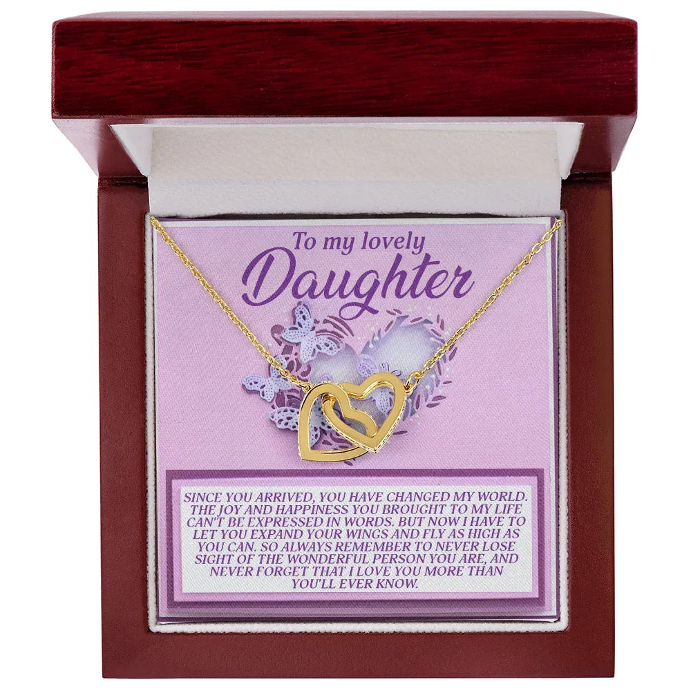To My Lovely Daughter – Expand Your Wings and Fly – Encouraging Necklace Gift with Message Card
