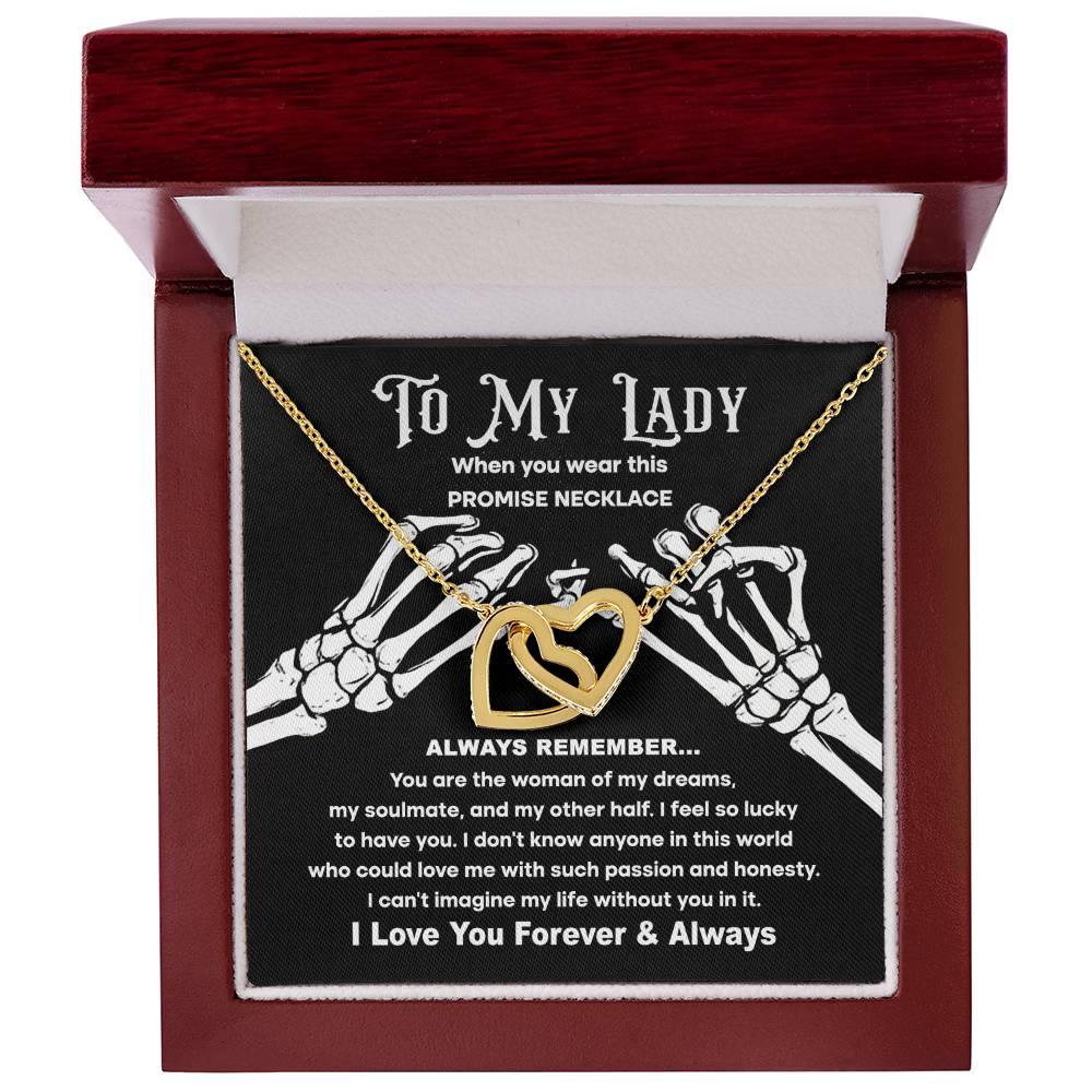 My Lady-Promise Halloween Inspired Interlocking Hearts Necklace - Mallard Moon Gift Shop