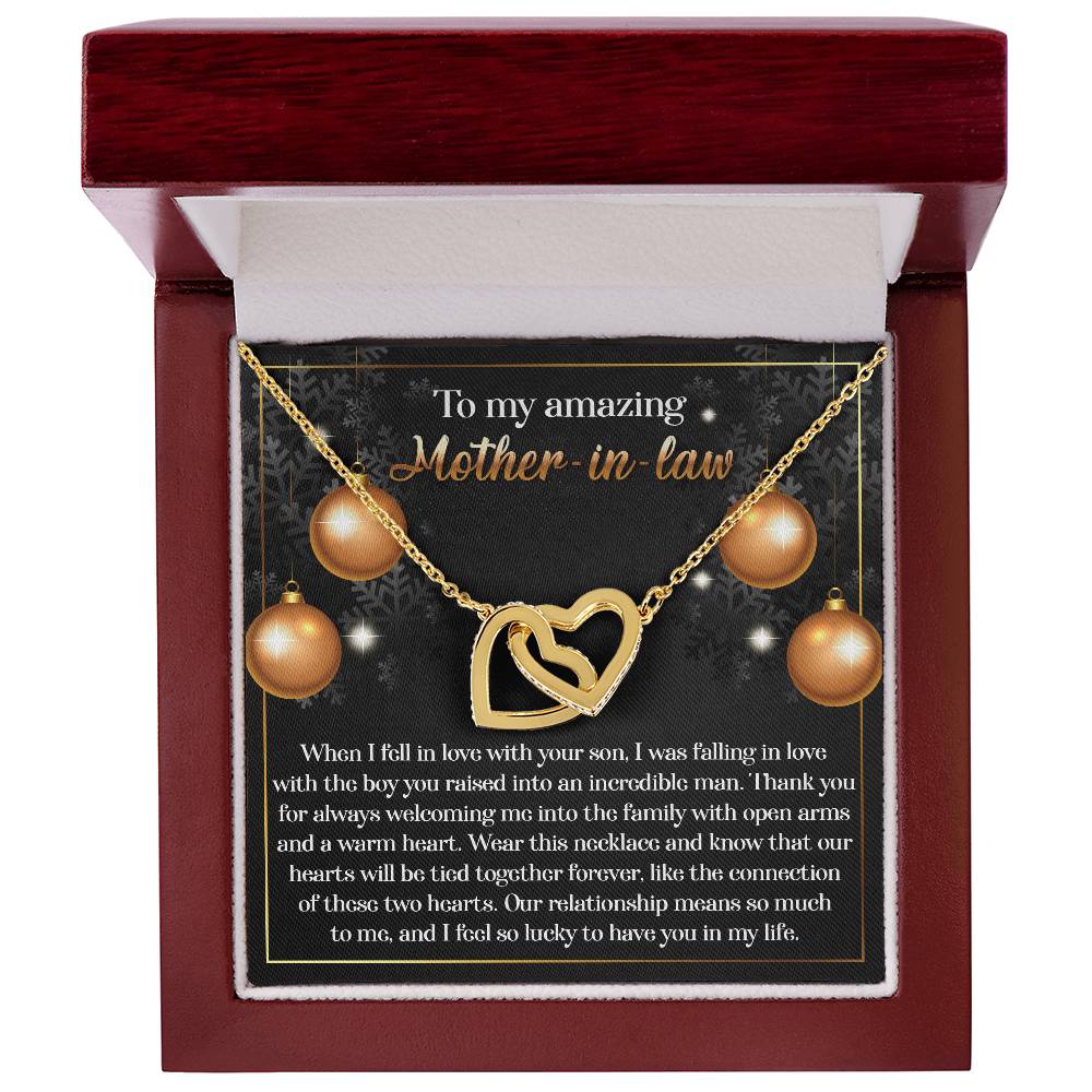 To My Amazing Mother-in-law  Our Two Hearts Pendant Necklace - Mallard Moon Gift Shop