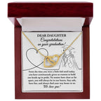 Dear Daughter Congratulations on your Graduation Interlocking Hearts Pendant Necklace