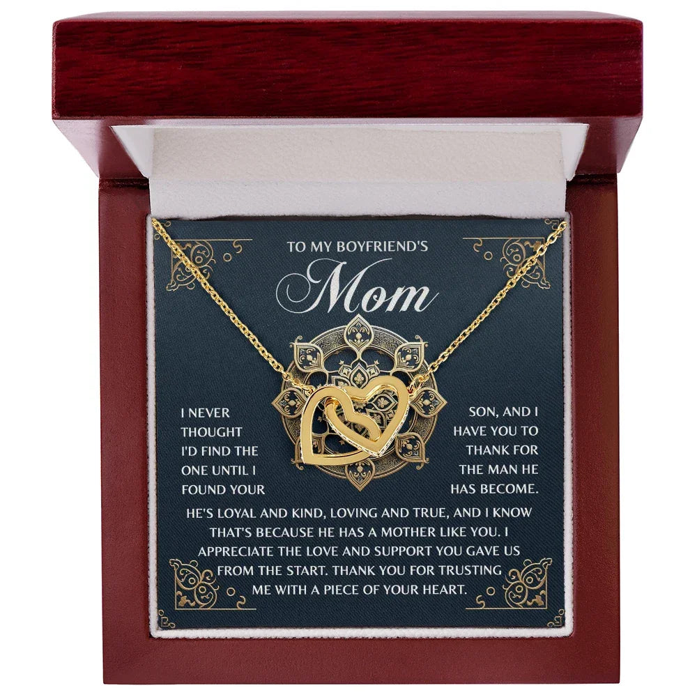To My Boyfriend's Mom – Thank You for Trusting Me with a Piece of Your Heart – Elegant and Meaningful Necklace Gift