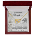 To My Beautiful Daughter - Inspirational Gift for Life's Adventures - Interlocking Hearts Necklace
