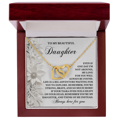 To My Beautiful Daughter - Inspirational Gift for Life's Adventures - Interlocking Hearts Necklace - Mallard Moon Gift Shop
