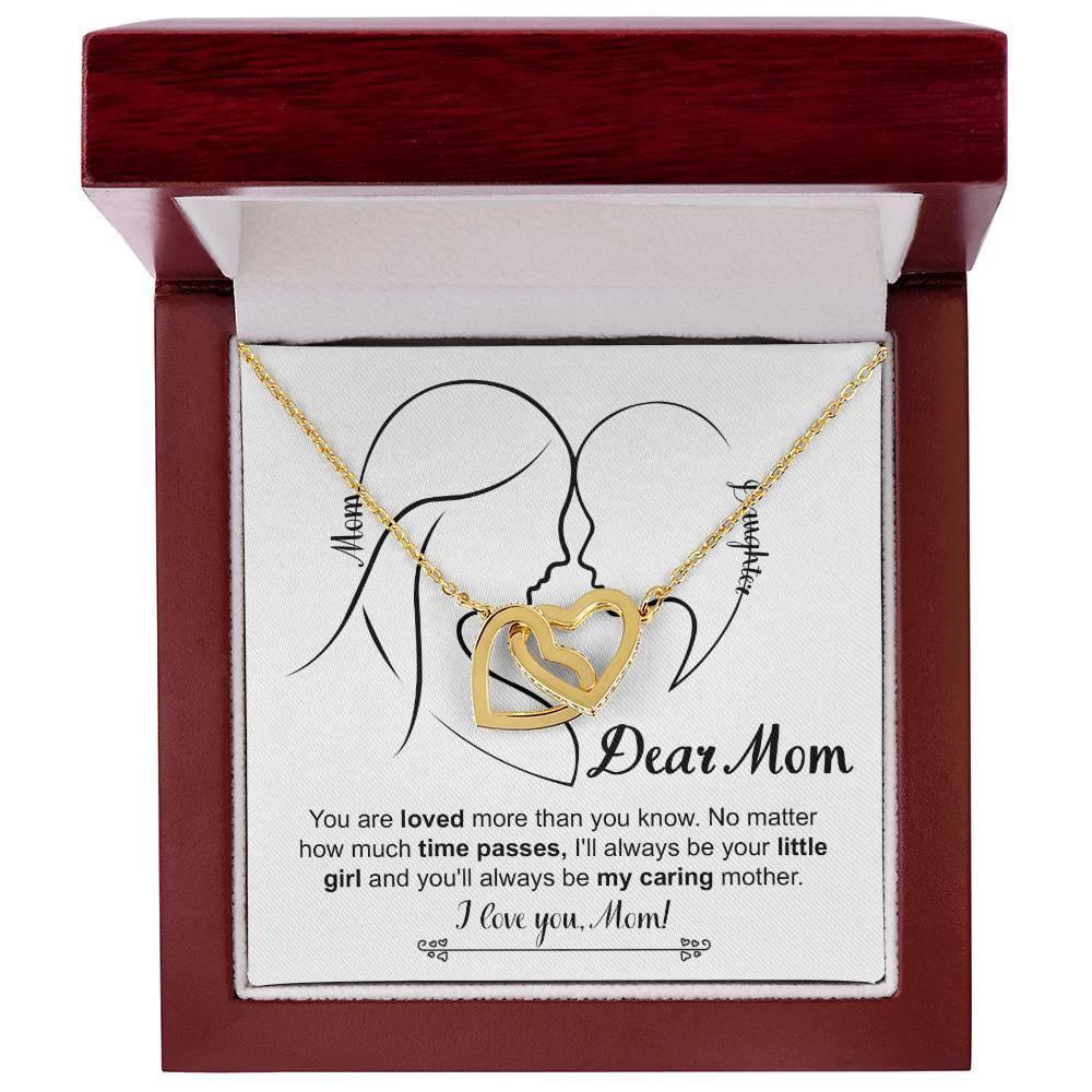 Gift for Mom I will always be your Little Girl Interlocking Hearts Necklace