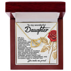 To My Wonderful Daughter – You Make Me Proud – Motivational Necklace Gift with Message of Love and Support