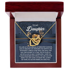 To My Daughter - Heartfelt Gift of Love & Encouragement Interlocking Hearts Necklace