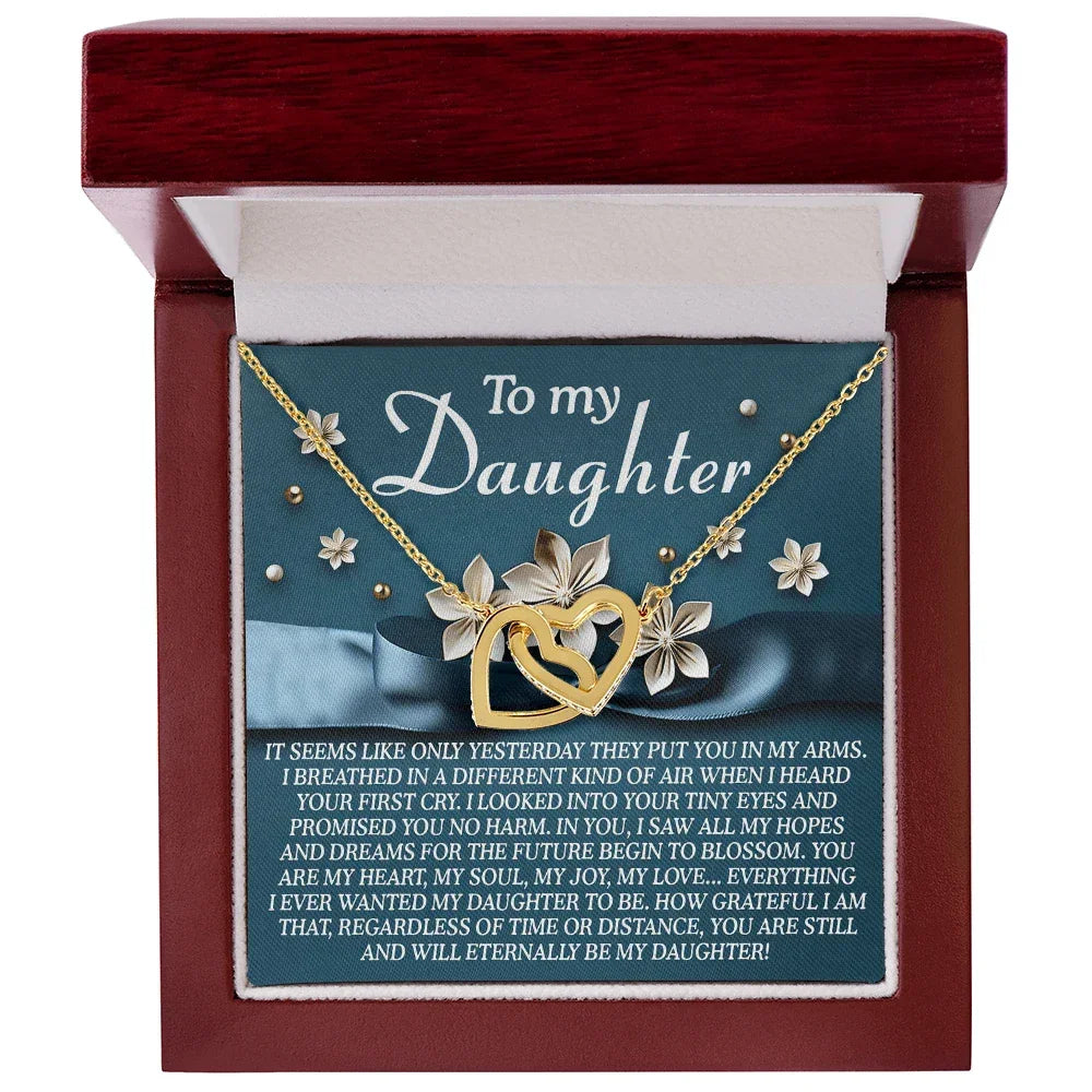 To My Daughter – You Are My Heart, My Soul, My Joy – Timeless Necklace Gift with Loving Message