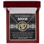 Mom - You are the Queen Leading our Family with Strength, Grace and Love Interlocking Hearts Pendant Necklace