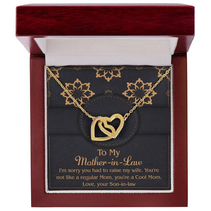 Gift for Mother-In-Law from Son-in-law You are a Cool Mom Interlocking Hearts Necklace - Mallard Moon Gift Shop