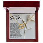To My Daughter - Dare to Dream - Interlocking Hearts Necklace – Inspirational Gift for Strength & Ambition