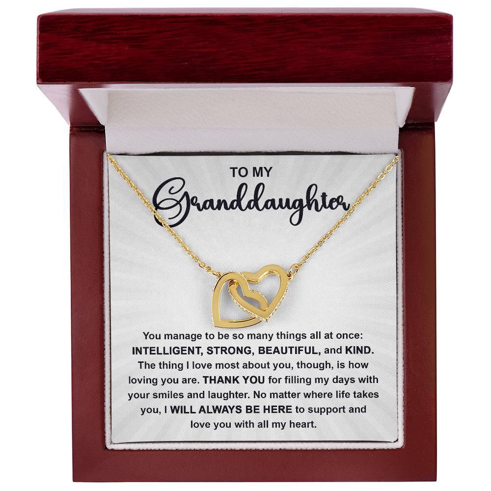 Granddaughter Gift I Will Always Be Here and I Love You With All My Heart Necklace with Heartfelt Message - Mallard Moon Gift Shop