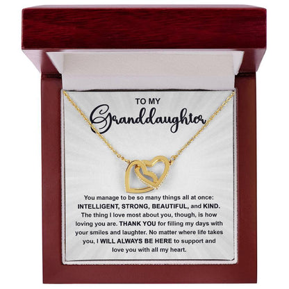 Granddaughter Gift I Will Always Be Here and I Love You With All My Heart Necklace with Heartfelt Message - Mallard Moon Gift Shop