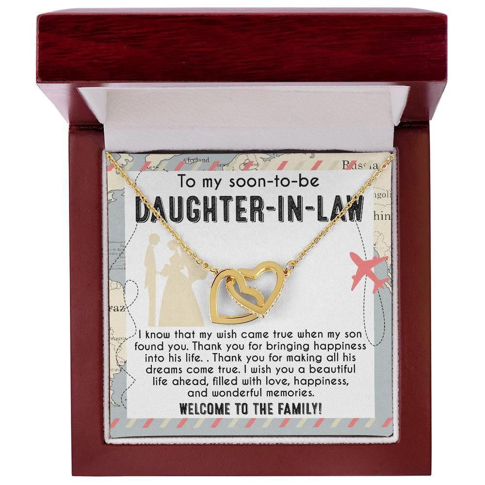 To My Soon-to-be Daughter-in-law Welcome to the Family Wedding Gift Hearts Pendant Necklace