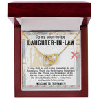 To My Soon-to-be Daughter-in-law Welcome to the Family Wedding Gift Hearts Pendant Necklace