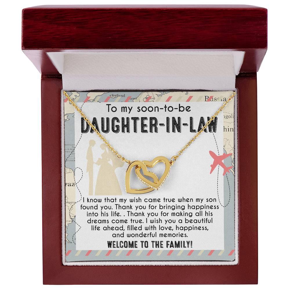 To My Soon-to-be Daughter-in-law Welcome to the Family Wedding Gift Hearts Pendant Necklace - Mallard Moon Gift Shop