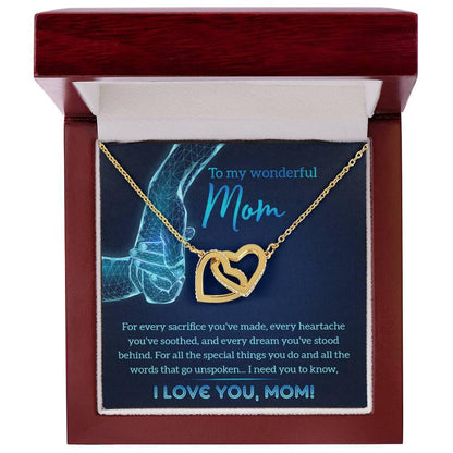 Gift for Mom You Stood Behind My Dreams Interlocking Hearts Necklace - Mallard Moon Gift Shop