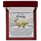 To My Wonderful Daughter - Interlocking Hearts Necklace – Inspirational Gift for Strength & Confidence