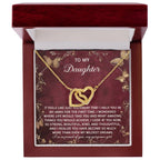 To My Daughter - Heartfelt Gift of Love & Pride - Interlocking Hearts Necklace