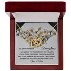 To My Wonderful Daughter - Unconditional Love from Mom - Interlocking Hearts Necklace