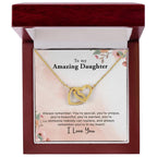 To My Amazing Daughter - Always In My Heart - Interlocking Hearts Necklace