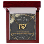 Gift for Mother-in-Law You are Appreciated Interlocking Hearts Necklace
