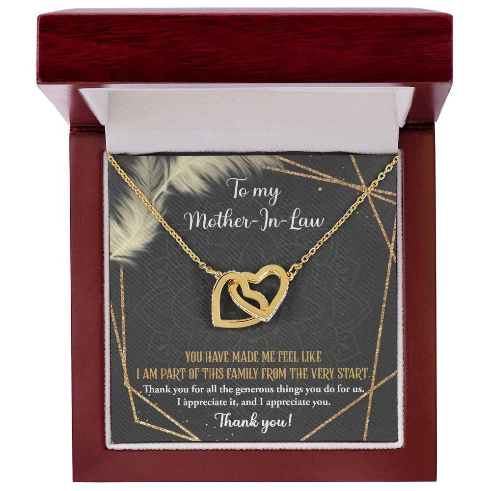 Gift for Mother-in-Law You are Appreciated Interlocking Hearts Necklace