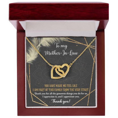 Gift for Mother-in-Law You are Appreciated Interlocking Hearts Necklace - Mallard Moon Gift Shop