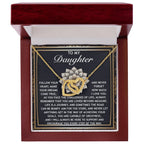 To My Daughter -A Gift of Love, Encouragement & Strength - Interlocking Hearts Necklace