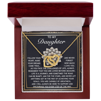 To My Daughter -A Gift of Love, Encouragement & Strength - Interlocking Hearts Necklace - Mallard Moon Gift Shop