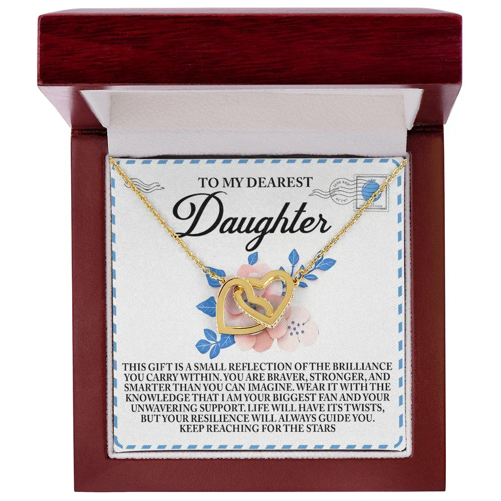 To My Dearest Daughter – Keep Reaching for the Stars - Inspirational Necklace Gift with Message Card