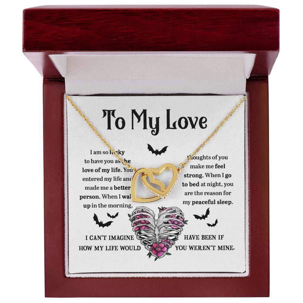 Soulmate - Better Person Halloween Interlocking Hearts Necklace - Mallard Moon Gift Shop