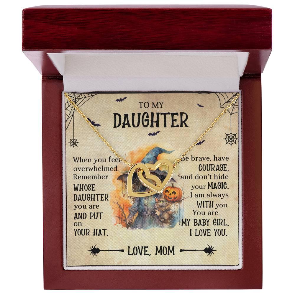 Daughter Halloween Inspired - Put Your Hat On and Don't Hide Your Magic Interlocking Hearts Necklace - Mallard Moon Gift Shop