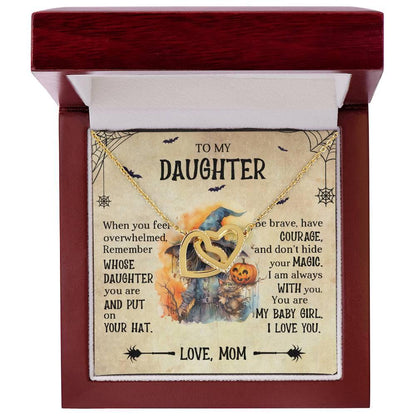 Daughter Halloween Inspired - Put Your Hat On and Don't Hide Your Magic Interlocking Hearts Necklace - Mallard Moon Gift Shop