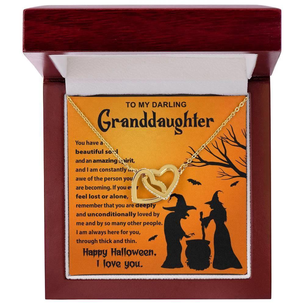 Granddaughter - Amazing Spirit Halloween Interlocking Hearts Pendant Necklace