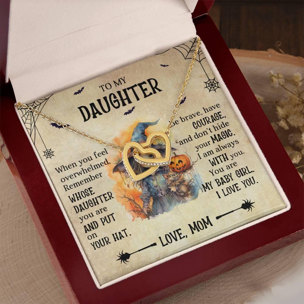 Daughter Halloween Inspired - Put Your Hat On and Don't Hide Your Magic Interlocking Hearts Necklace - Mallard Moon Gift Shop