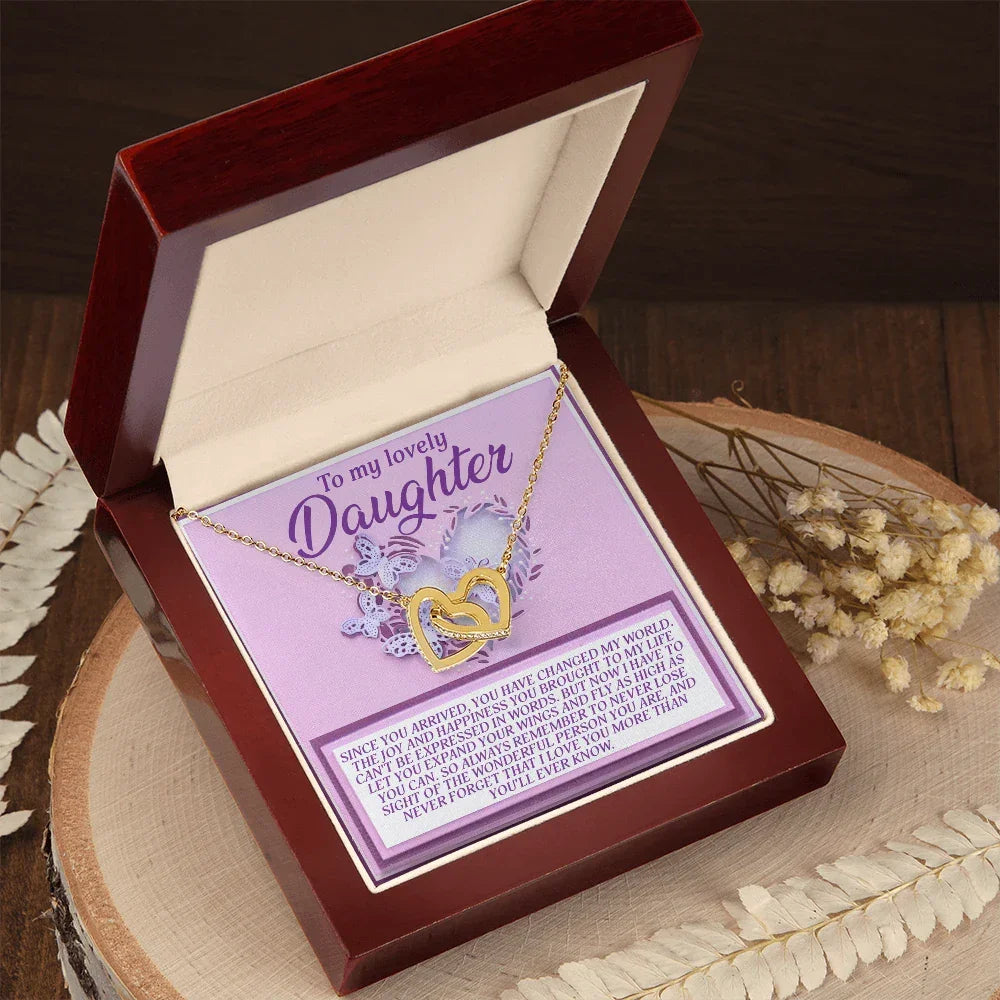 To My Lovely Daughter – Expand Your Wings and Fly – Encouraging Necklace Gift with Message Card