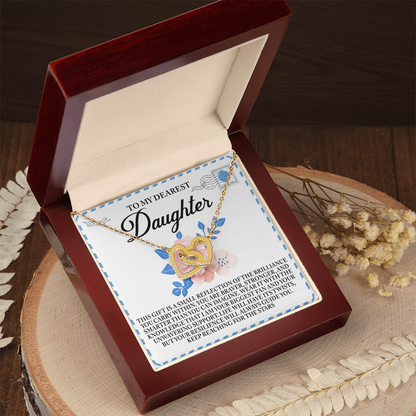 To My Dearest Daughter – Keep Reaching for the Stars - Inspirational Necklace Gift with Message Card - Mallard Moon Gift Shop