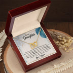 To My Daughter Interlocking Hearts Necklace – Braver, Stronger, Smarter Message from Mom | Faith-Inspired Gift for Birthday or Graduation