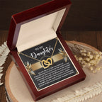 To My Daughter - My Greatest Treasure Interlocking Hearts Necklace Birthday, Graduation, Christmas Gift