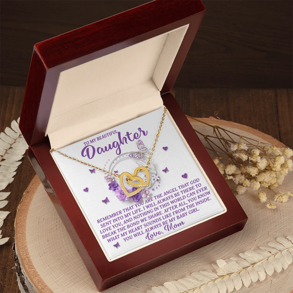 Daughter Gift from Mom – You Are the Angel God Sent Into My Life –Necklace With Message Card and Jewelry