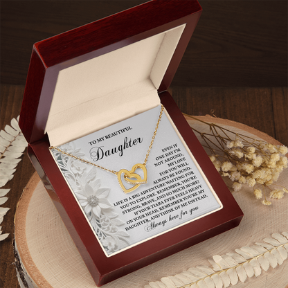 To My Beautiful Daughter - Inspirational Gift for Life's Adventures - Interlocking Hearts Necklace - Mallard Moon Gift Shop