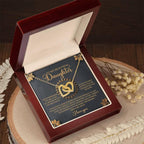 To My Beautiful Daughter - Inspirational Gift of Love & Confidence - Interlocking Hearts Necklace