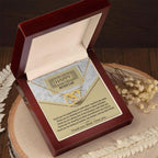 Happy Mother's Day Unconditional Love Interlocking Hearts Pendant Necklace Gift for Mom